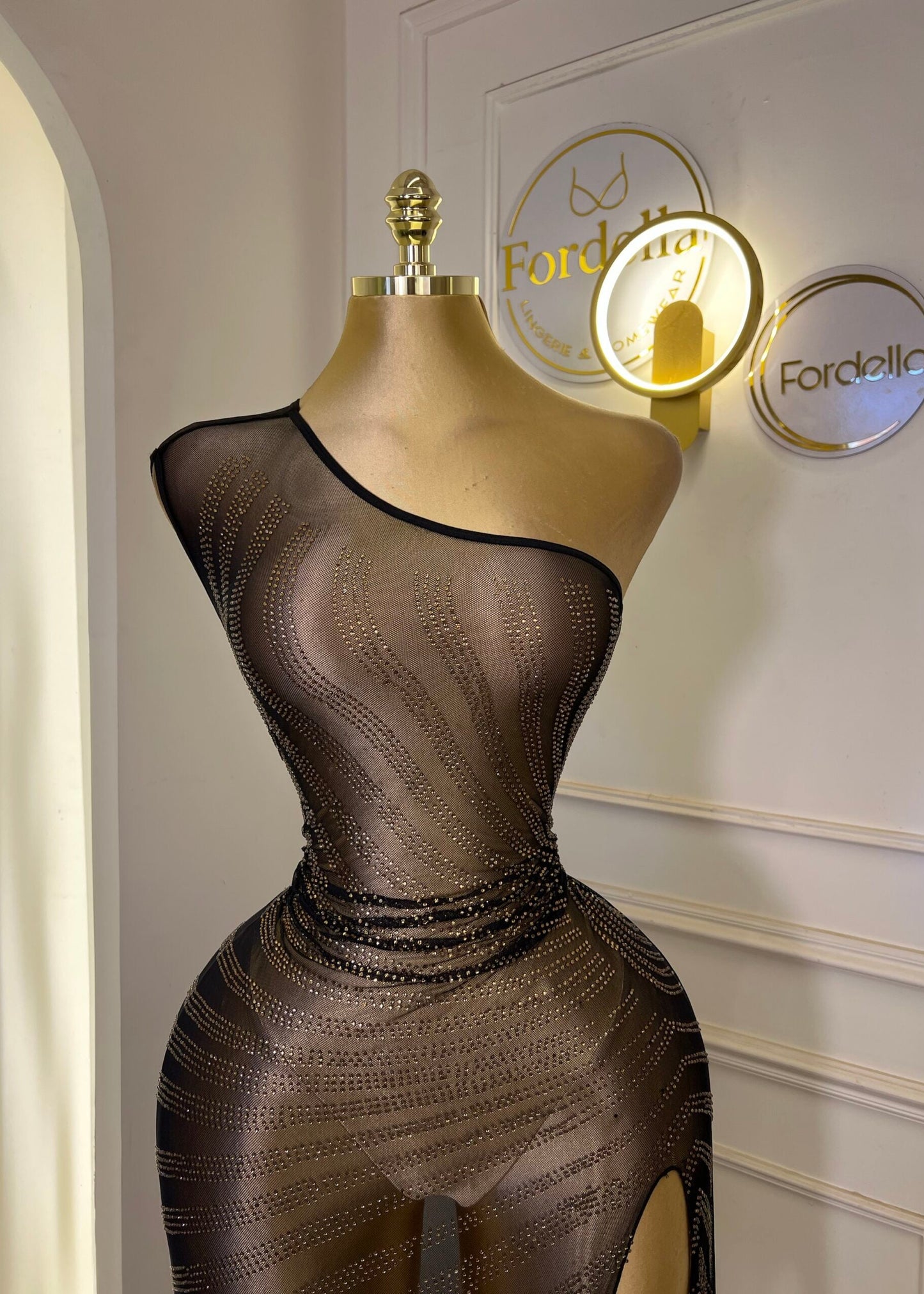 Ombre Scintillante Noire Lingerie et Tenue de Nuit Sexy